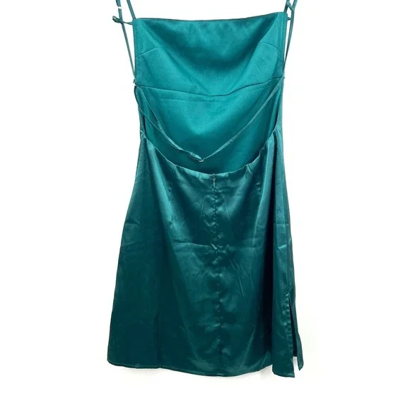 Lucy in the Sky satin slip dress y2k 90 retro green main character chic XS - Picture 8 of 15
